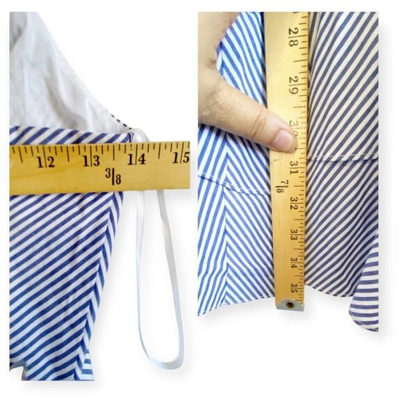 Chelsea28 Stripe Ruched Cotton Dress, size 2, Blue, White Stripe, New with tag - Picture 15 of 15